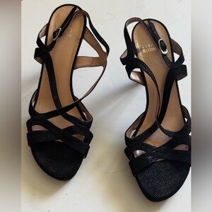 Stuart Weitzman Black Strappy Sandals